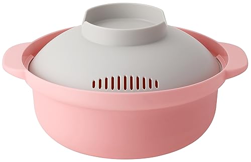 アンドエヌイー(&NE) らくチン! レンジ鍋 レコポ recopo ピンク 1.5L 日本製 一人用 レシピ付き 小型 軽量 レンジ調理鍋 電子レンジ用 鍋 ラーメン パスタ NIM-118-PK
