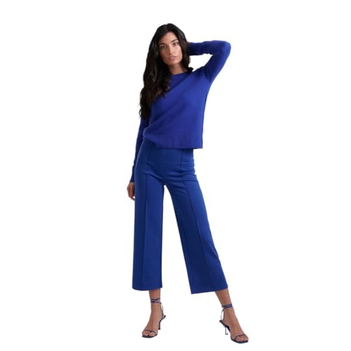 Image of Style Republic 100% Pure Cashmere Long Sleeve Crew Neck Sweater for Women (Royal Blue, Large)