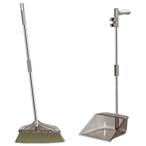 COLLBATH 1 Set Broom Stable Dustpan Cleaning Dustpan Long Handle Dustpans Household Cleaning Supply Dust Pan Home Cleaning Device Floor Cleaning Tool Home Cleaning Supplies Metal Grey