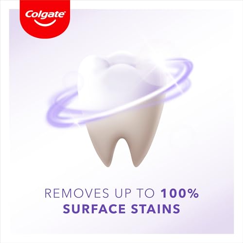 Colgate Max White Purple Reveal Teeth Whitening Toothpaste - Clinically Proven to Remove up to 100% of Surface Stains** - Fluoride Toothpaste - Colgate Multipack - 4 X 75ml