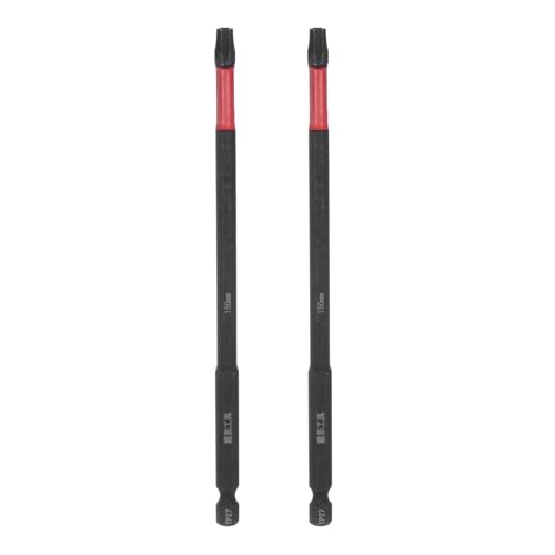 HARFINGTON 2pcs Impact Tough Torx Drill Bit T27 6 Length 1/4 Hex Shank S2 Steel Magnetic Insert Star 6 Point Head Screwdriver Bits