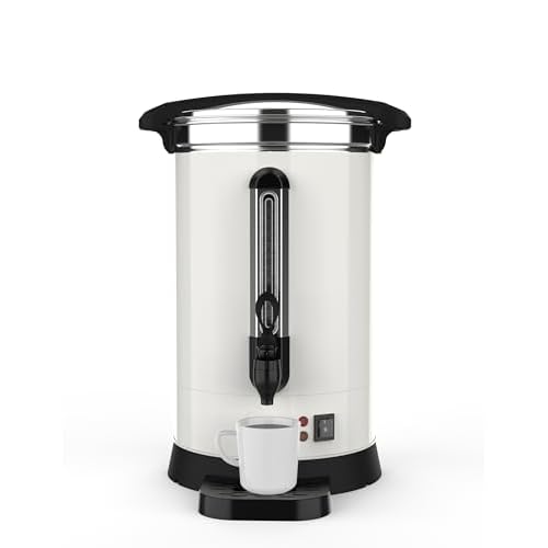 GarveeHome 100 Cups Coffee Urn,14 L/3.8 gal Double Wall Commerical Coffee Maker for Buffet Catering Wedding Gathering,Large Capacity Hot Coffee Dispen