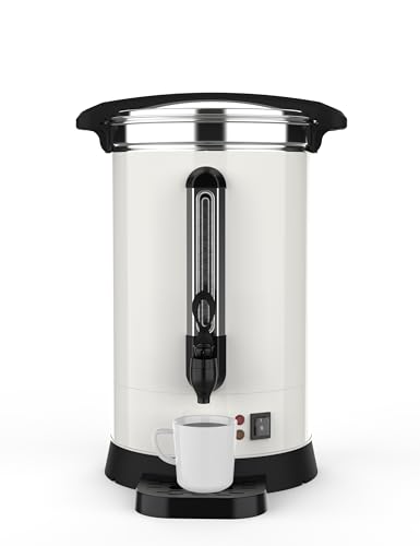 GarveeHome 120 Cups Coffee Urn,18L/4.8 Gallon Double Wall Commerical Coffee Maker for Buffet Catering Wedding Gathering,Large Capacity Hot Coffee Dispenser,Stainless Steel Hot Water Urn