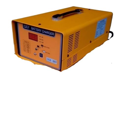 BUTPDYPEP 48V 30A 45A Intelligent Portable Battery Charger,Electric Vehicle Forklift Stacker Pallet Truck Golf Club Car Accessories(48V 45A AC220V)