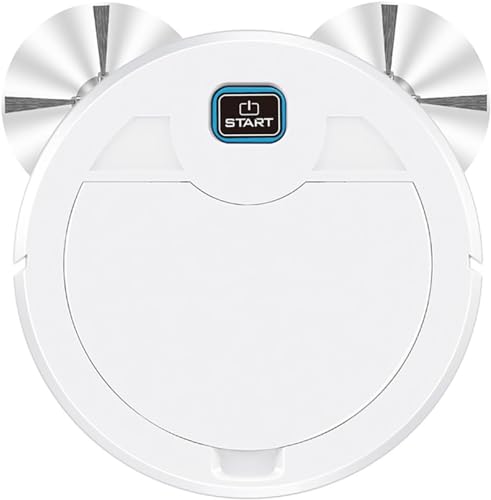 PaReks Robot Vacuum Cleaner and Mop Combo, 3-in-1 Robot Vacuum Cleaner with Water Tank/Bin/Brush, Blocked by Hair, Remote/App, Ideal Robot for Hard Floors/Pets (White)