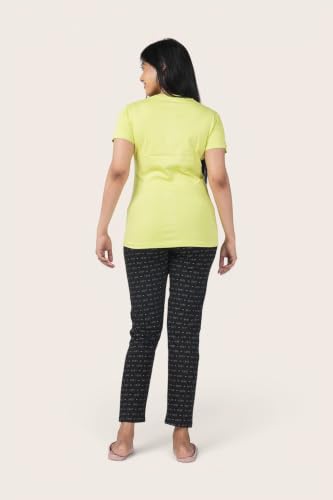 Image of Fly Birds Women Pure Cotton Tshirt and Pyjama AOP Set