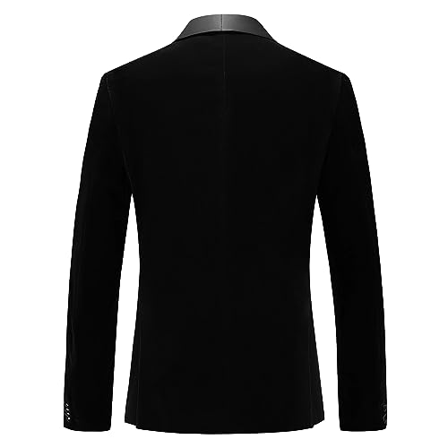 Mens Velvet Blazer Slim Fit Tuxedo Suits Jacket Shawl Collar Solid Jacket Wedding Dinner Prom One Button Blazer Jacket2