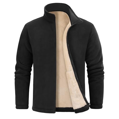 Nadeer Fleecejacken Herren Jacken Full Zip Strickjacke mit Fleece...