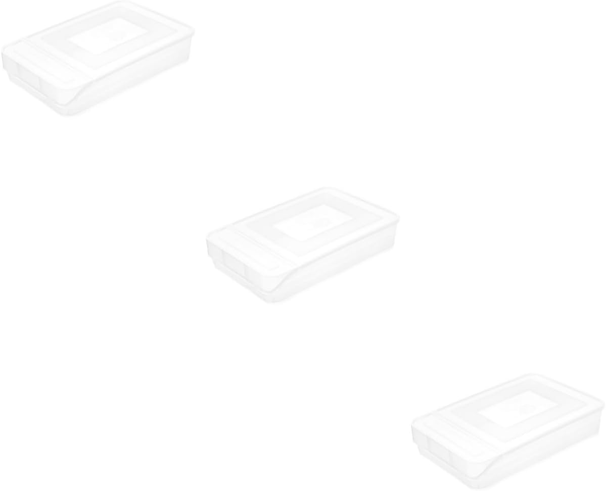 3 Pcs Kitchen Egg Holder Fridge Egg Clear Container with Lid Egg Holder with Lid Clear Egg Storage Egg Filler Flats Eggs Holder for Fridge Egg Crisper Multifunction White