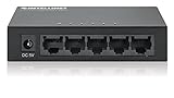 Intellinet 5-Port Fast Ethernet Network Switch - Ethernet Splitter - Unmanaged | Plug & Plug | Durable Metal Housing - for Computer Networking Hub, Desktop – 3 Yr Mfg Warranty – 523301