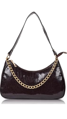 Image of DaisyStar Women Fashion Croco Shoulder Bags - Zip Pocket Canvas Handbag Bags for women