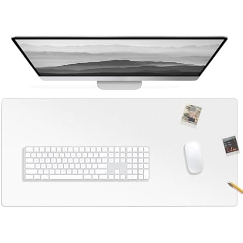 Aothia Clear Desk Blotter Mat - 32x16 inch Transparent Desk Cover for Computer Keyboard, Mouse, and Desk Protection, Large Frosted Computer Blotter Mouse Pad for Office and Home(Clear) Cover