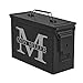 Custom Engraved Ammo Box Metal Ammunition Case Steel Storage Can Personalized Block Initial (30 Caliber, Black)