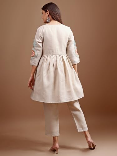 Image of Womanista Embriodery frock suit set for womens | coord set for womens cotton | co ord sets for women stylish | co ord sets for women casual wear