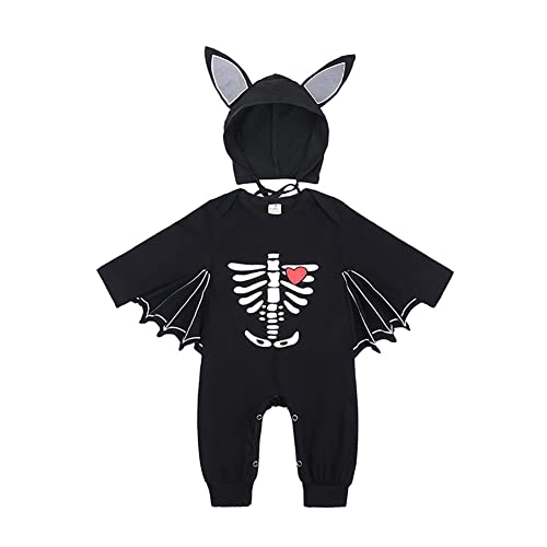 Barboteuse chauve-souris bébé en coton avec boutons d'entrejambe
