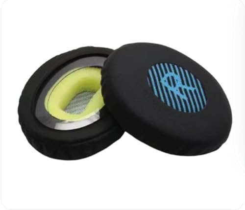 Replacement Ear Pads Cushions Compatible with Bose OE2 OE2i SoundLink Ⅱ On-Ear SoundTrue Headphone, Black Leather Blue Mesh