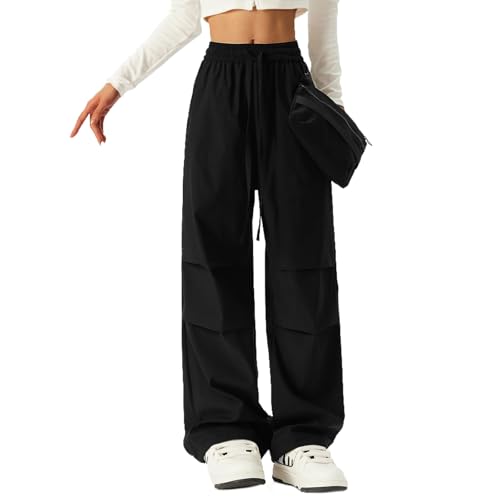 Womens Wide Leg Sweatpants Waterproof Elastic Waist Y2k Cargo Pants Quick Dry Hiking Jogger Pants with Pocket1