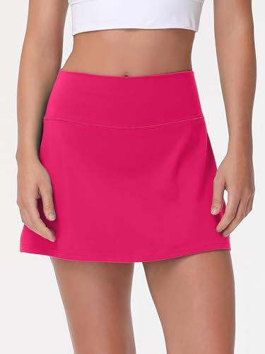 MCEDAR Saia de tênis feminina de cintura alta para golfe, shorts internos, saias atléticas com bolso