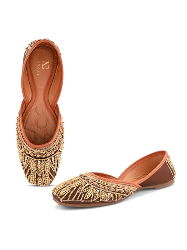 Image of XE Looks Jutti | Handcrafted Ethnic Punjabi Jutties with Intricate Bead & Sequin Embellishments | Comfortable & Stylish Footwear For Girls & Women