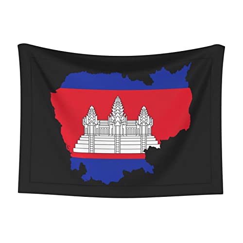 Flag Map of Cambodia Soft and Cozy Pet Blanket for Dogs and Cats - Versatile and Comfortable Medium