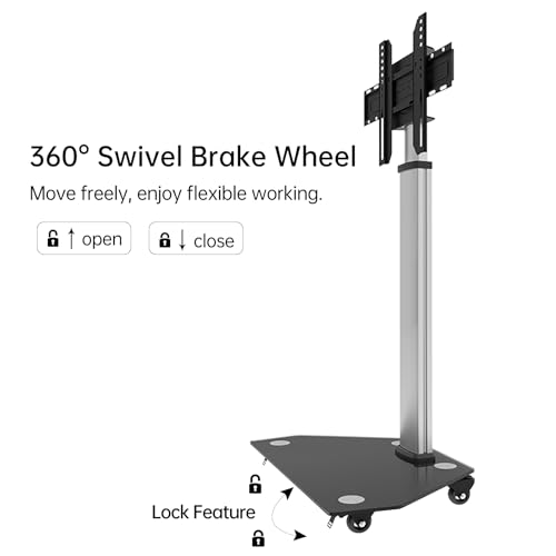 Image of JAV Smart Board Portable Stand for 43-55 Inch, Interactive Whiteboard Stand with Four Lockable Wheels, Height Adjustable Mobile Cart for Office Classroom
