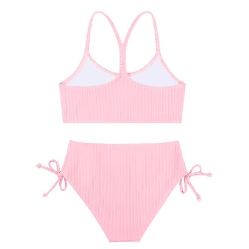 Image of Weixinbuy Girls Swimsuits Summer Bathing Suit for Teens Girls 2 Piece Bikini Set Solid Beach Swimsuit Swimwear for Girls