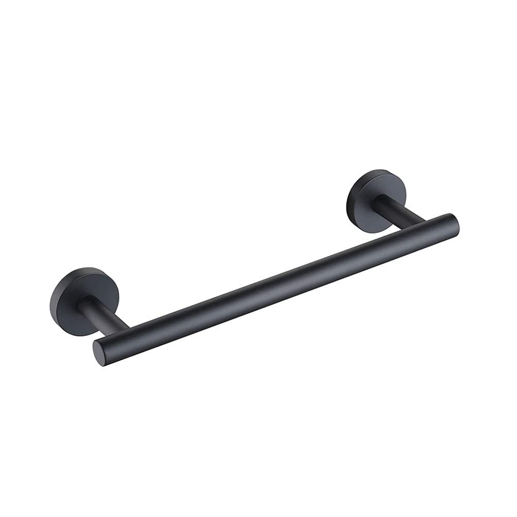 ISCBAFYX Porta Asciugamani Porta Asciugamani da Bagno in Acciaio Inox: Finitura Nero Opaco, Porta Asciugamani a Parete con Asta Lunga 30 cm