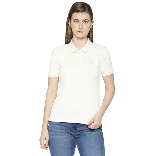 Image of Being Human Blue Slim Fit Polo Collar Short Sleeves Cotton Women's T-Shirt Clothing