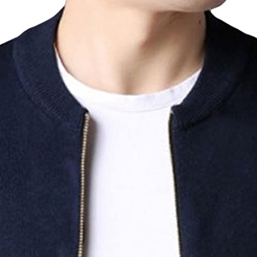 Men's Full Zip Cardigan Sweater Slim Fit Cable Knitted Zip Up Sweater Casual Solid Color Cardigans With Pockets4