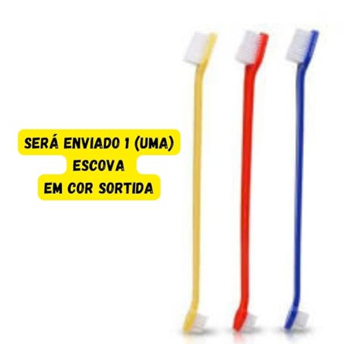 Kit Escova de Dente e Creme Dental Sabor Morango Pet Clean para Cachorros e Gatos Previne o Mau Háli