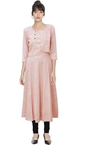 S3 Fashions Long Ladies Printed Kurti Fruit Pink_205