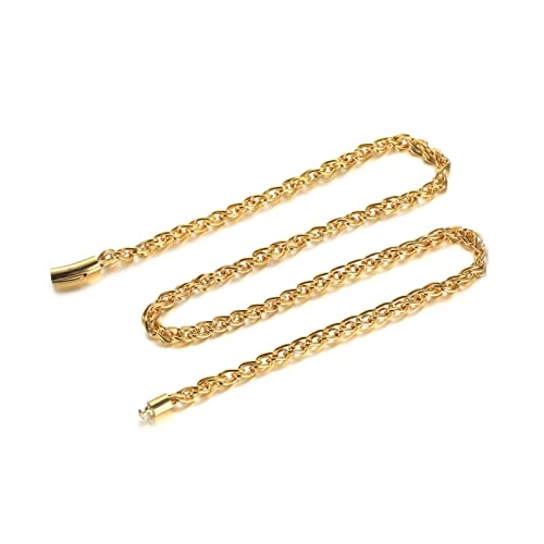 Collier de mode en or acier inoxydable 26 pouces maille câble homme