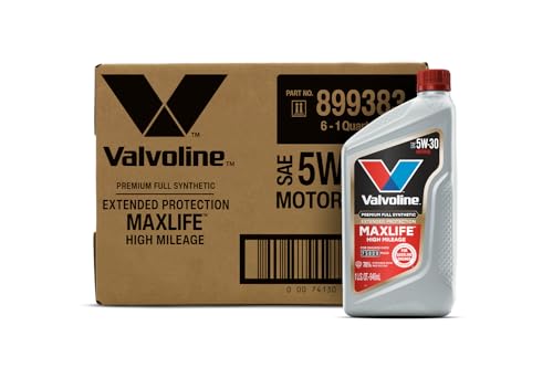 Image of Valvoline Extended Protection High Mileage with Ultra MaxLife Technology 5W-30 Full Synthetic Motor Oil 1 QT, Case of 6