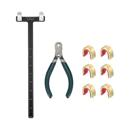 MECCANIXITY Archery Bow Square T-Shape Ruler Tool Nocking Points Pliers Set 33x9mm Turning Bow String Knock Kits Recurve Compound Bowstrings Archery Accessories (Black)