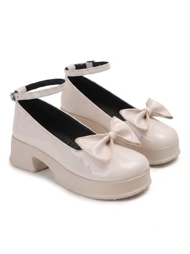 Image of SilverArrow womens Zenvique Stylish Bow Heel Sandals | Comfortable Mary Jane Dress Shoes for Women | Platform Heel Footwear
