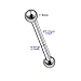 4Pcs Surgical Steel 16g 3/8 10mm straight barbell bar Piercing Jewelry Daith Cartilage Tragus Helix Eyebrow 3mm Ball M8559