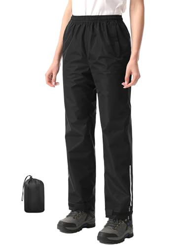 iCreek Women's Waterproof Rain Pants Packable Hiking Pants Over Pants Windproof...