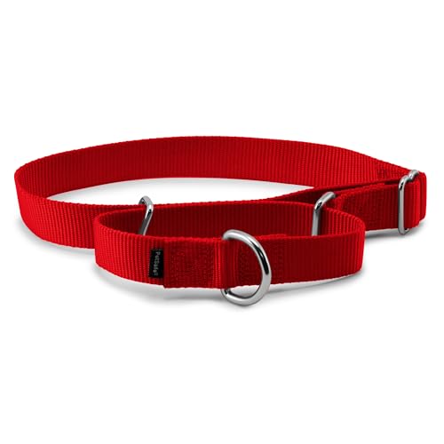 PetSafe Adjustable Martingale Collar - Only Tightens When Dogs Pull, Prevents Slipping Out - Helps with Strong Pullers, Increased Control - Alternative to Choke Collar - 1", Large, Red