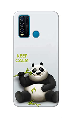 Image of PRINTFIDAA� Printed Hard Back Cover Case for Vivo Y30 Back Cover (Cartoon Panda) -2808