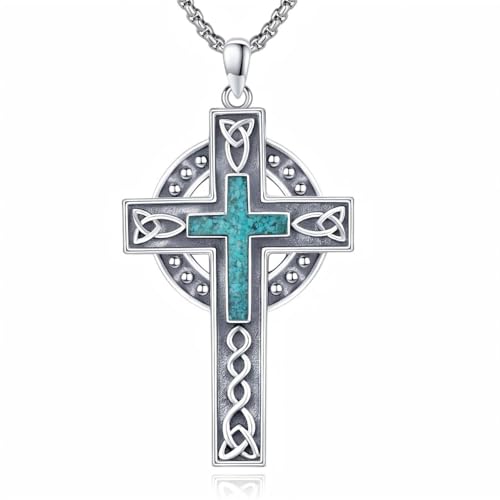 Cross Necklace 925 Sterling Silver Cross Religious Pendant Jewelry Gifts for Women Men