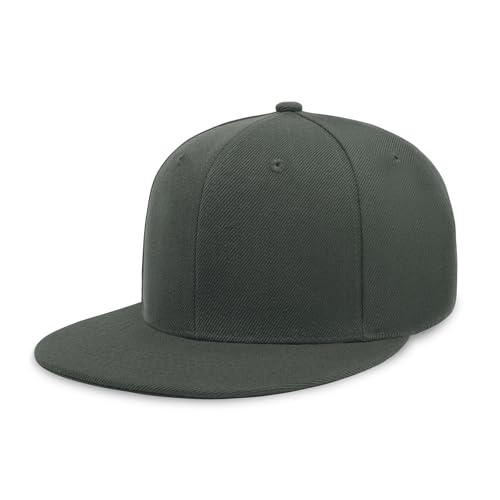 Image of CHOK.LIDS Flat Bill Visor Classic Snapback Hat Blank Adjustable Brim High Top End Trendy Color Style Plain Tone Baseball Cap