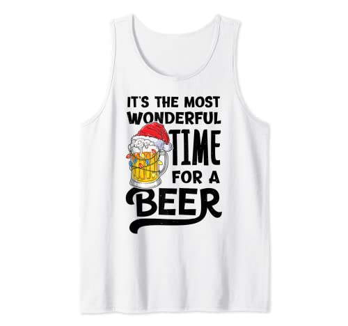 It's The Most Wonderful Time For A Beer Christmas Santa Hat Camiseta sin Mangas