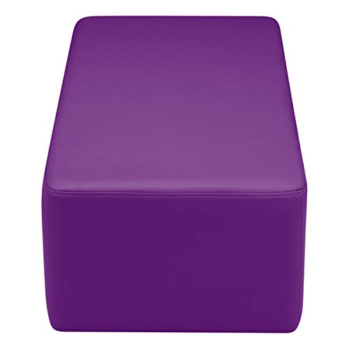 Image of Sprogs 12 inch H Structured Rectangle Stool -Flexible Modular Collaborative Soft Seating for Office, Home, Lounge and School Classrooms with Durable Frame & Set of 2 inch Legs Add-on - Purple