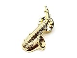 Miniblings Saxophon Brosche Pin Anstecker Saxofon Sax Saxofonist Jazz Gold Mini - Handmade Modeschmuck I Anstecknadel Button Pins
