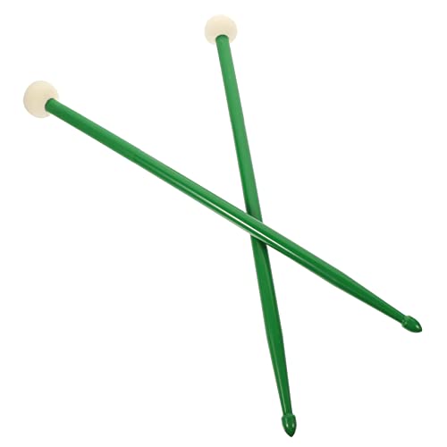 Baquetas para batería BESPORTBLE de doble punta, ligeras, de nailon y fieltro, color verde oscuro, para jazz y percusión miniatura 1