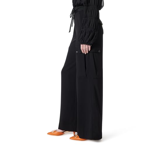 DEE OCLEPPO DO Womens Khloe Wide Leg Cargo Dress Pant Standard Black by DEE OCLEPPO - Used condition - Image 2