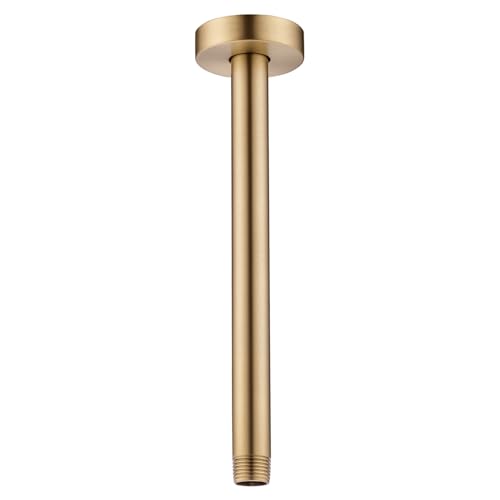 10 Inches Ceiling Mount Shower Arm and Flange, Champagne Bronze