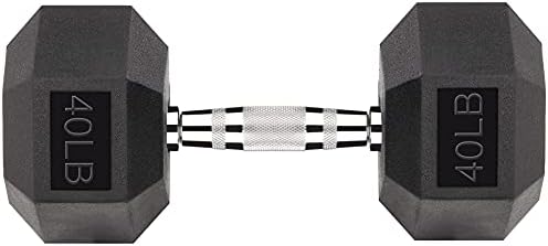 Gymnastics Power Hex Weights Dumbbells Set for Exercise & Fitness, 40 pounds, Choose Singles or Set of Pairs