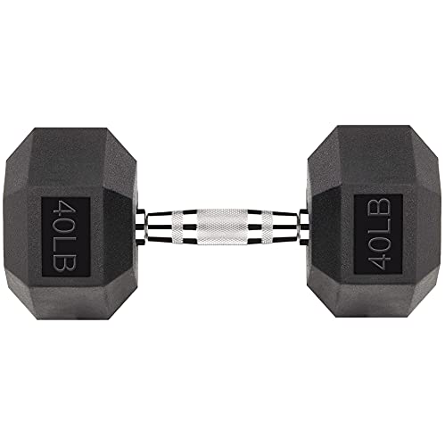 Gymnastics Power Hex Weights Dumbbells Set For Exercise & Fitness, 40 Pounds, Choose Singles Or Set Of Pairs #TOP27