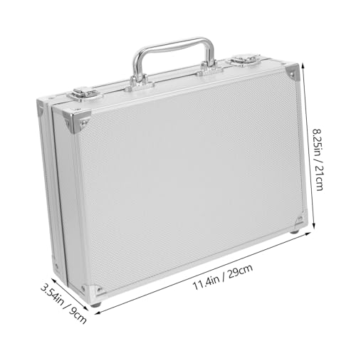 Portable Aluminum Toolbox with Handle Shockproof Storage Case for Tools and Documents Metal Briefcase Organizer for Home Office and Travel2